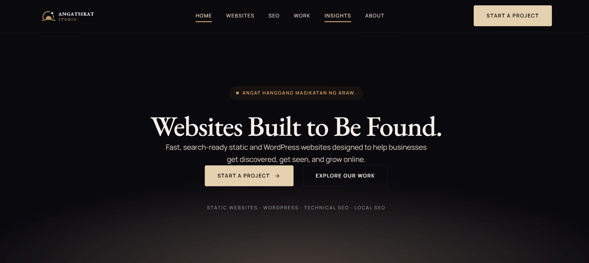 AngatSikat Studio WordPress website design and custom theme preview